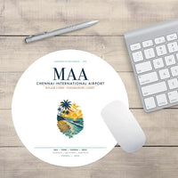 Thumbnail for Chennai International Airport (MAA) design on white round mouse pad