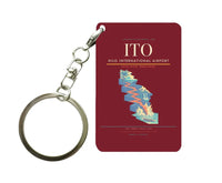 Thumbnail for Hilo International Airport (ITO) design on dark red key chain