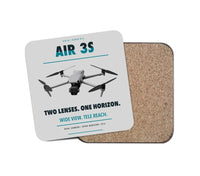 Thumbnail for DJI Air 3S design on light gray 1 piece coaster