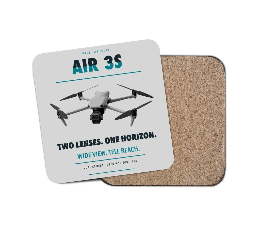 DJI Air 3S design on light gray 1 piece coaster