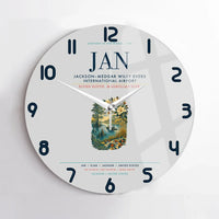 Thumbnail for Jackson–Medgar Wiley Evers International Airport (JAN) design on light gray no frame wall clock