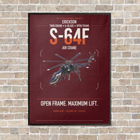 Thumbnail for Erickson S-64F Air Crane vertical canvas print - framed - dark red background