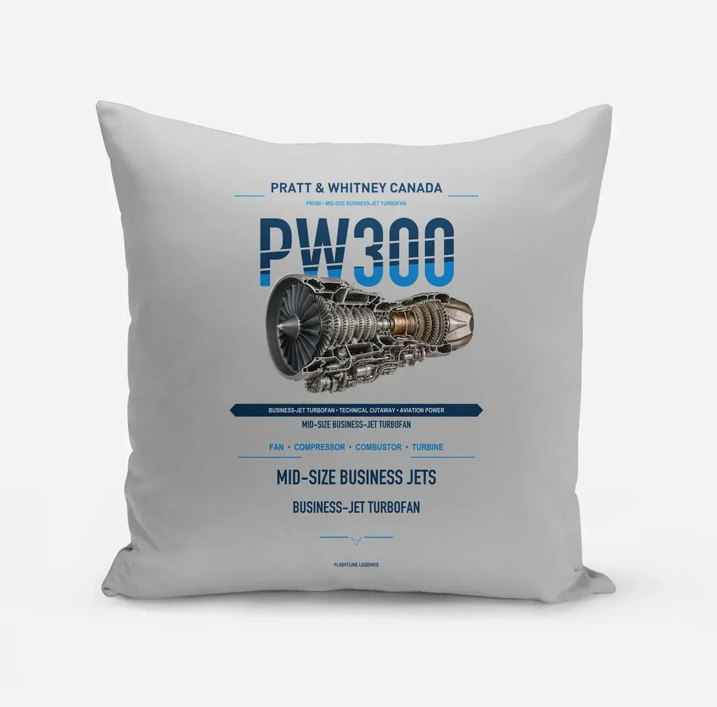 PW300 design on light gray pillow