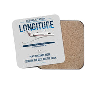 Thumbnail for Cessna Citation Longitude design on light gray 1 piece coaster