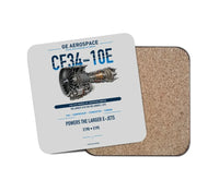 Thumbnail for CF34-10E design on light gray 1 piece coaster