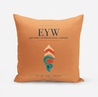 Thumbnail for Key West International Airport (EYW) design on orange pillow