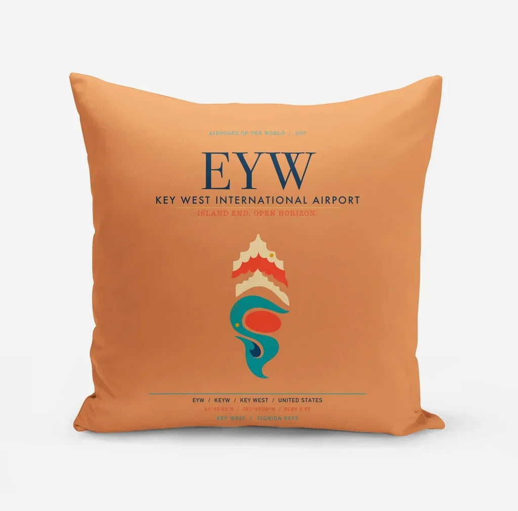 Key West International Airport (EYW) design on orange pillow