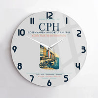 Thumbnail for Copenhagen Airport Kastrup (CPH) design on light gray no frame wall clock