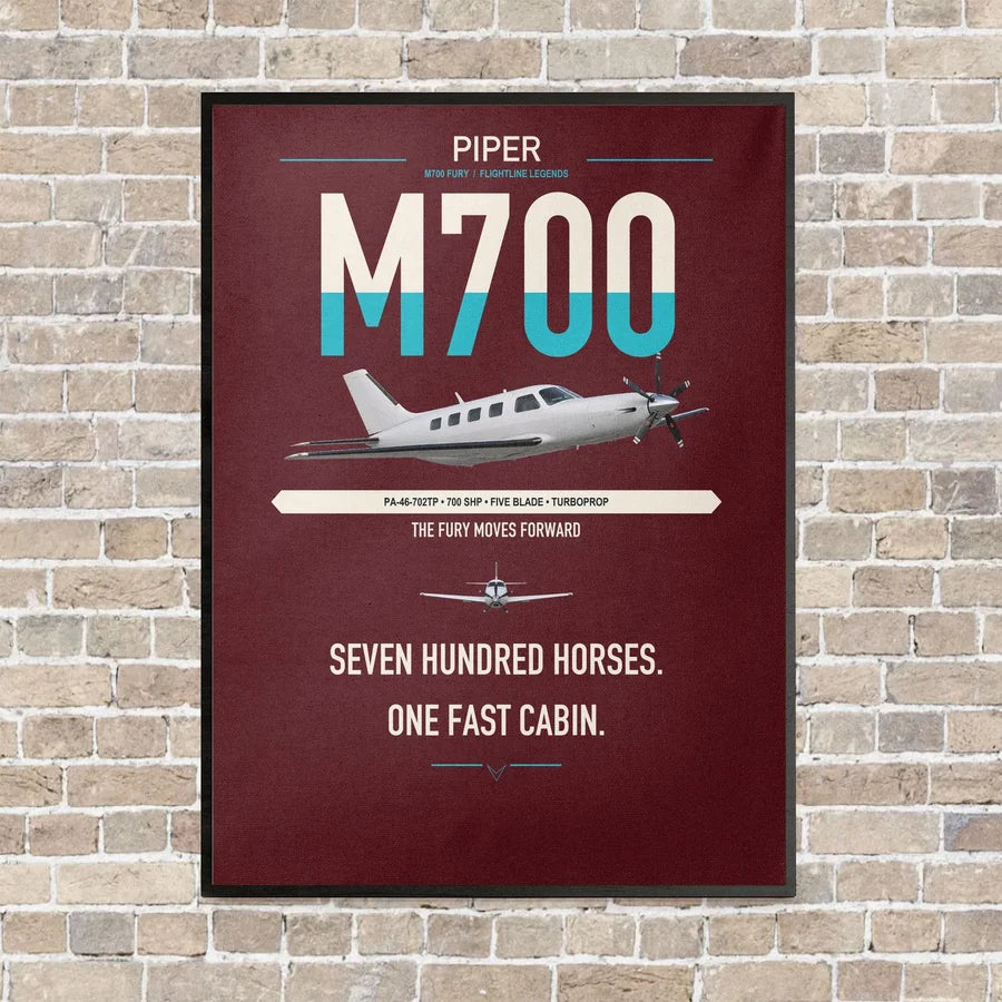 Piper M700 Fury vertical canvas print - framed - dark red background