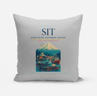 Thumbnail for Sitka Rocky Gutierrez Airport (SIT) design on light gray pillow