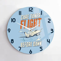 Thumbnail for Care Takes Flight Before Dawn design on light blue no frame wall clock