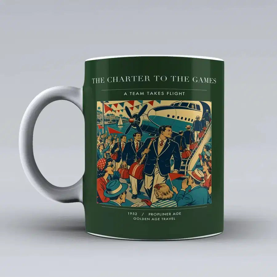 VINTAGE G4103 - The Charter To The Games - Ceramic Mug design on darkgreen