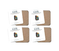 Thumbnail for Manohar International Airport Mopa (GOX) design on white 4 pieces set coaster