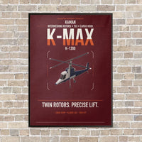 Thumbnail for Kaman K-1200 K-MAX vertical canvas print - framed - dark red background