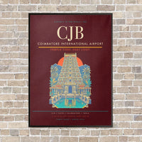 Thumbnail for Coimbatore International Airport CJB - Canvas Framed - Dark Red