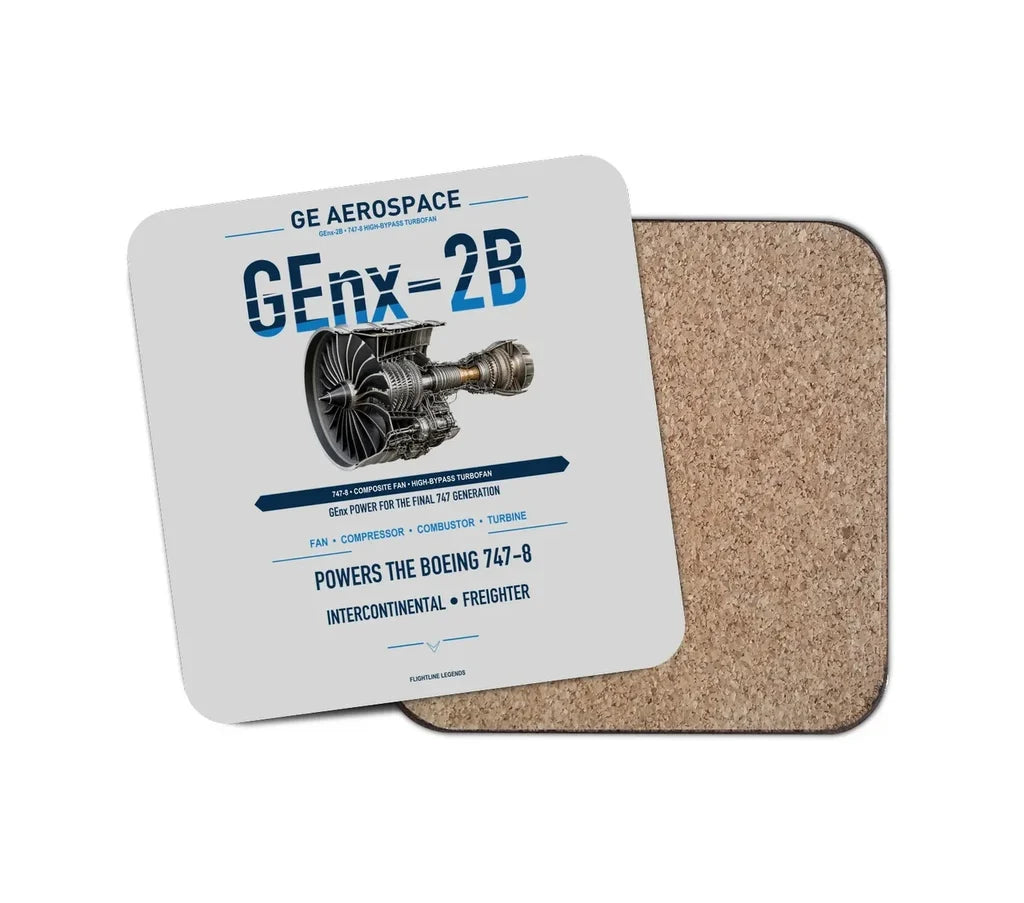 GEnx-2B design on light gray 1 piece coaster