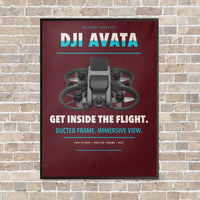 Thumbnail for DJI Avata vertical canvas print - framed - dark red background