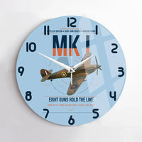 Thumbnail for Hawker Hurricane Mk I design on light blue no frame wall clock