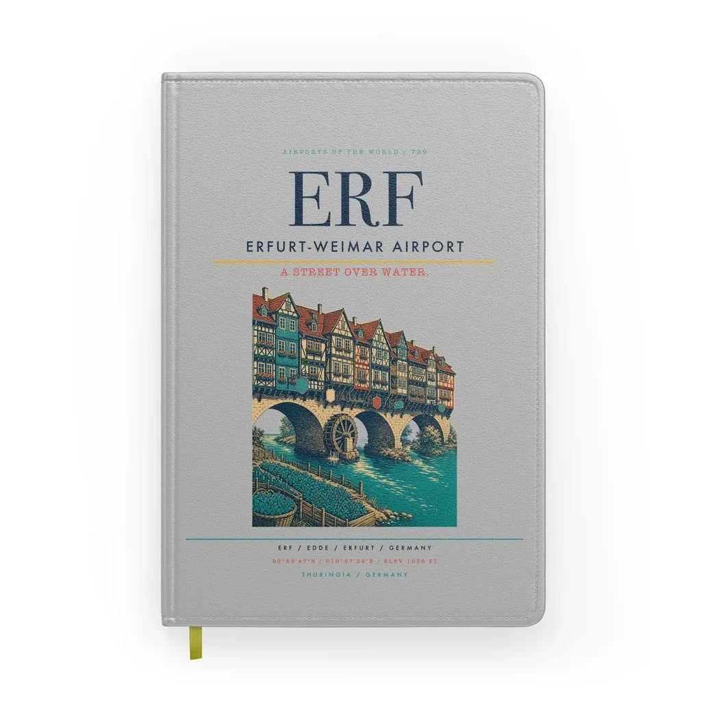 Erfurt-Weimar Airport (ERF) design on light gray notebook