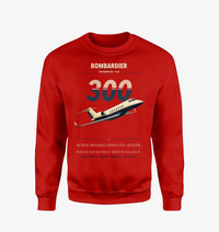 Thumbnail for Bombardier Challenger 300 design on red sweatshirt