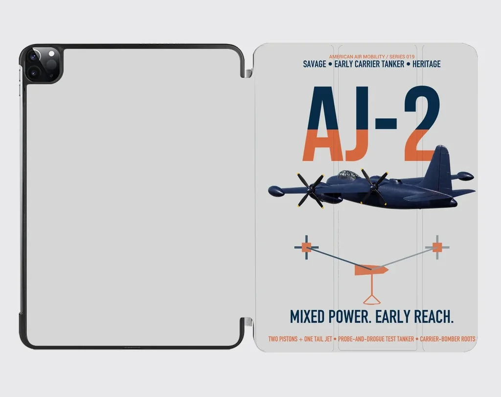 AJ-2 Savage Tanker design on light gray ipad tablet case