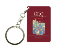 Thumbnail for Groningen Airport Eelde (GRQ) design on dark red key chain