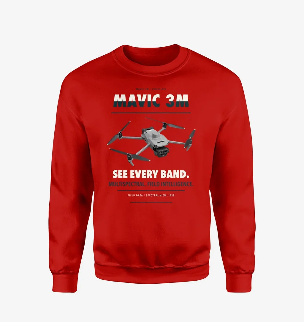 DJI Mavic 3 Multispectral design on red sweatshirt