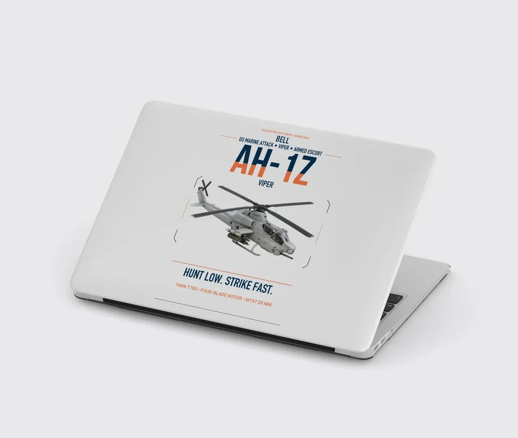 Bell AH-1Z Viper design on light gray MacBook case