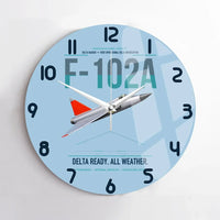 Thumbnail for F-102A Delta Dagger design on light blue no frame wall clock