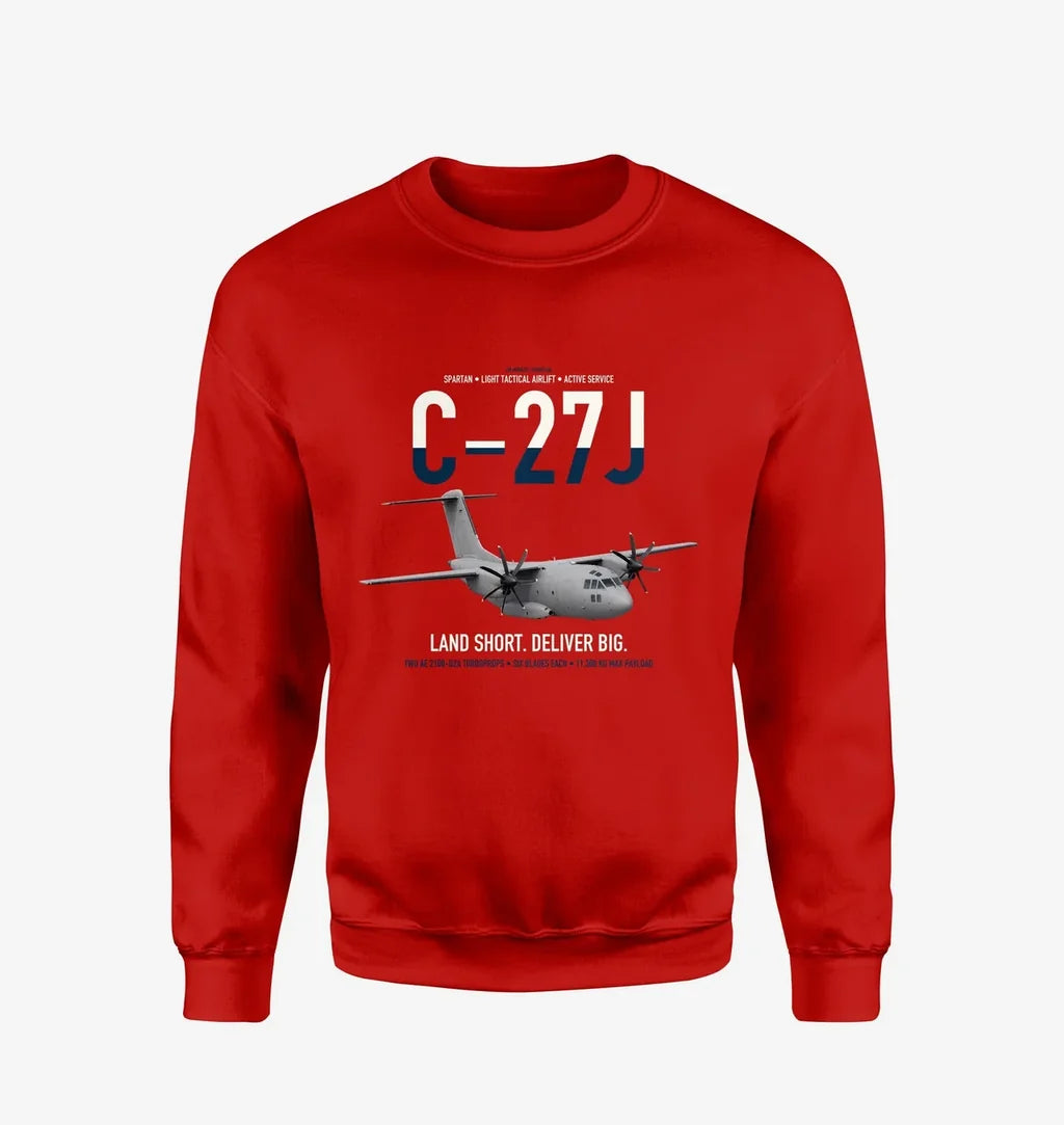 C-27J Spartan design on red sweatshirt
