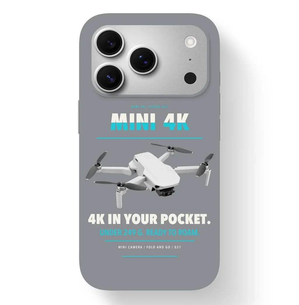 DJI Mini 4K Case design on gray iphone case