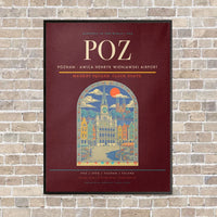 Thumbnail for Poznan - awica Henryk Wieniawski Airport POZ - Canvas Framed - Dark Red