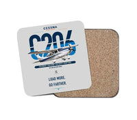 Thumbnail for Cessna 206 Stationair design on light gray 1 piece coaster