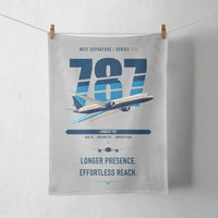 Thumbnail for Boeing 787-10 Dreamliner design on light gray towel