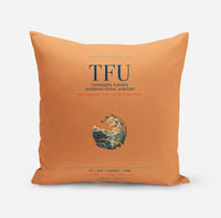 Thumbnail for Chengdu Tianfu International Airport (TFU) design on orange pillow