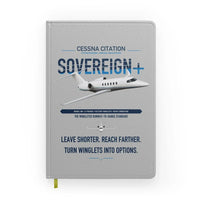 Thumbnail for Cessna Citation Sovereign+ design on light gray notebook