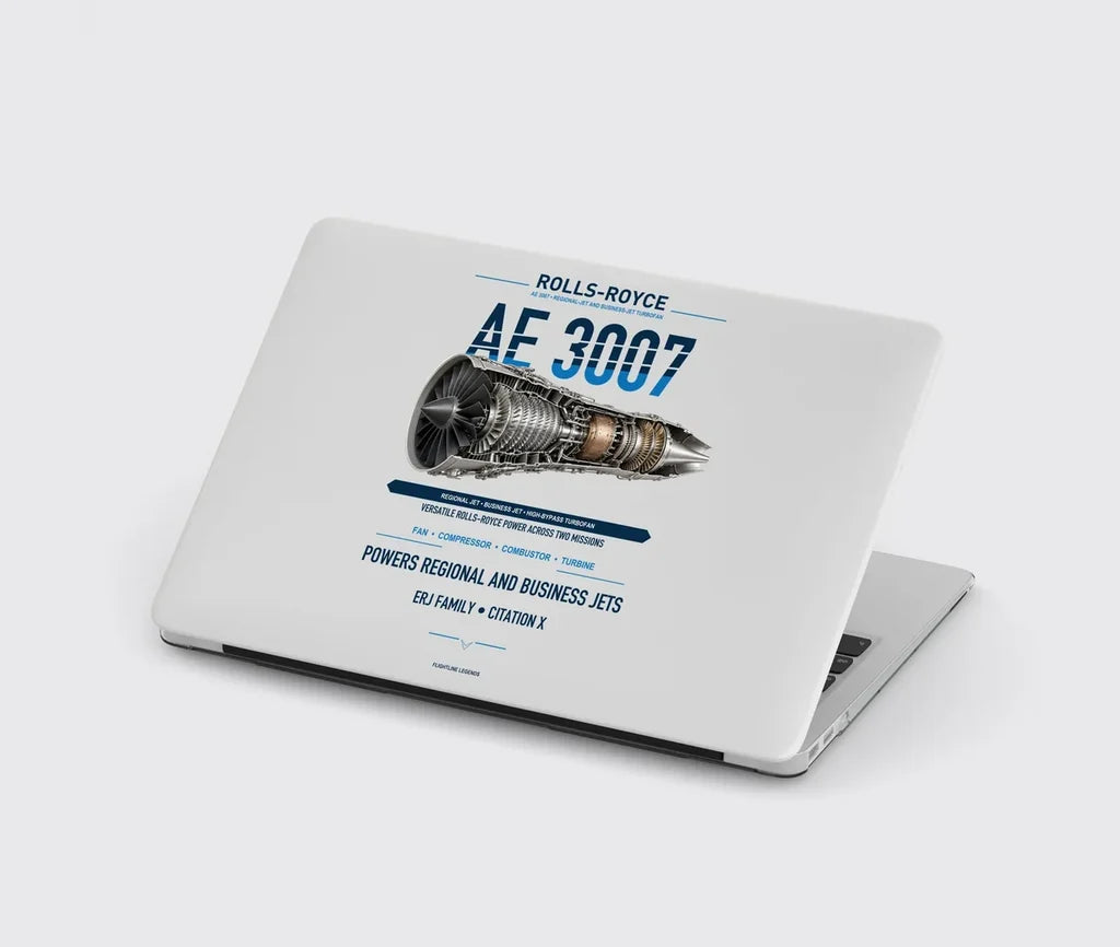 AE 3007 design on light gray MacBook case
