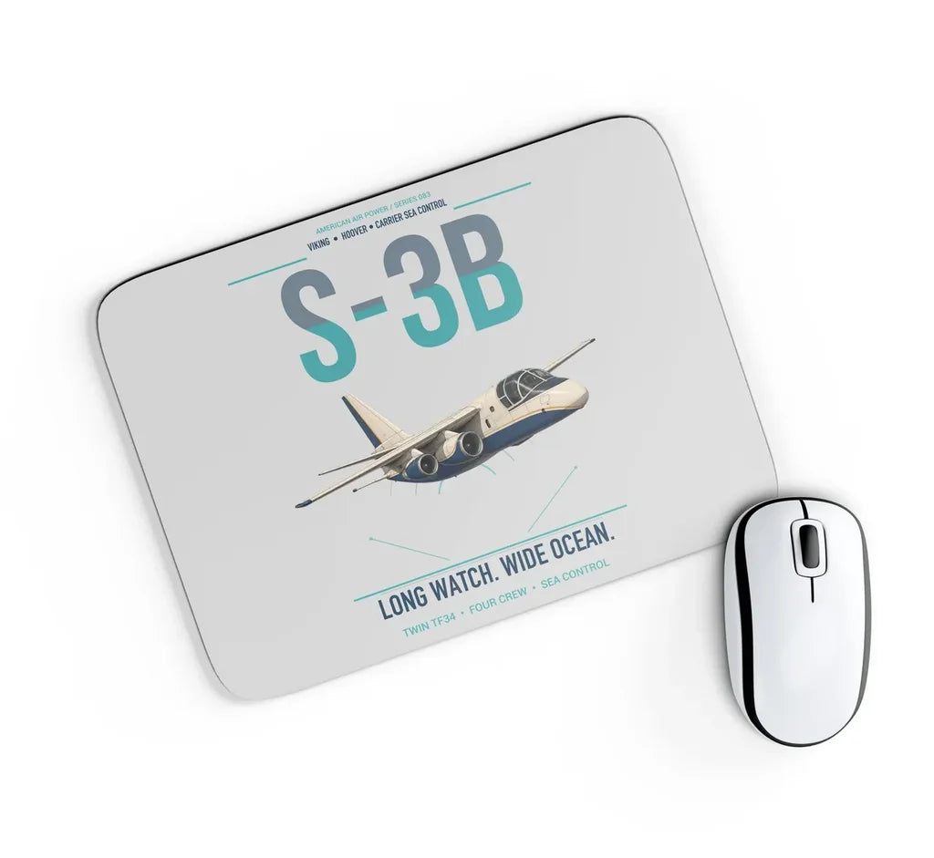 S-3B Viking design on light gray rectangle mouse pad