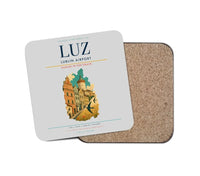 Thumbnail for Lublin Airport (LUZ) design on light gray 1 piece coaster