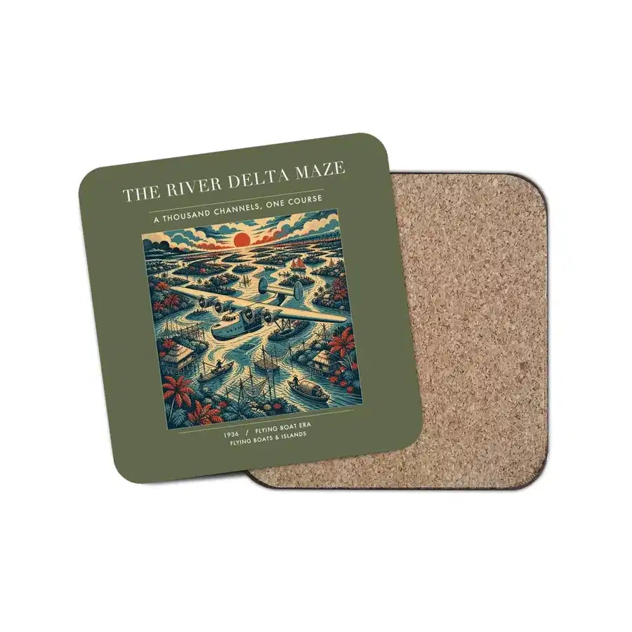 The River Delta Maze - Designed Coasters design on green army 1-piece