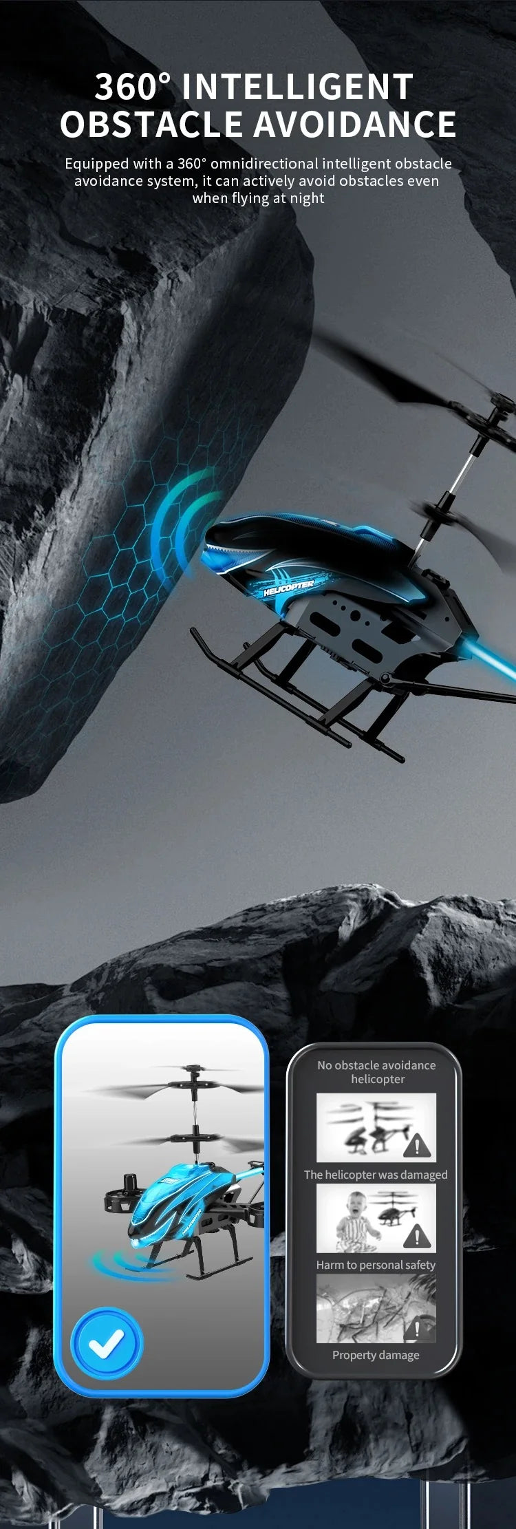 2.4G 4CH DWI H10 RC Helicopter (LED Lights, Gyro Altitude Hold, Obstacle Avoidance) - view 15