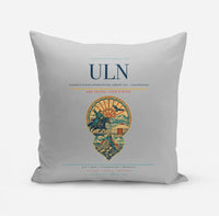 Thumbnail for Chinggis Khaan International Airport (ULN) design on light gray pillow