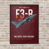 Thumbnail for Dassault Rafale C — F3-R standard vertical canvas print - framed - dark red background