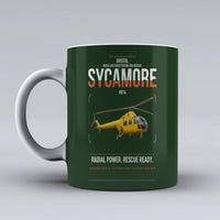 Thumbnail for Bristol Sycamore HR14 design on dark green ceramic mug, double-side print