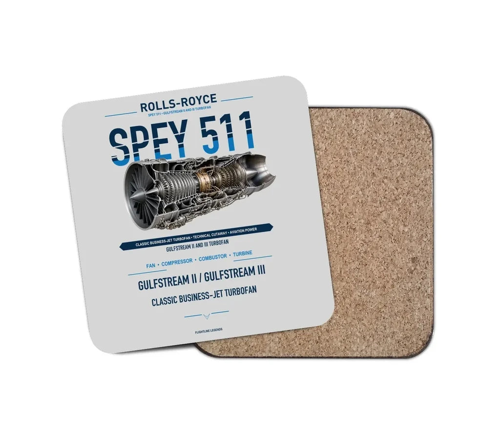 SPEY 511 design on light gray 1 piece coaster