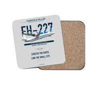 Thumbnail for Fairchild Hiller FH-227B design on light gray 1 piece coaster