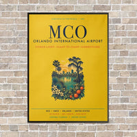 Thumbnail for Orlando International Airport MCO vertical canvas print - framed - yellow background