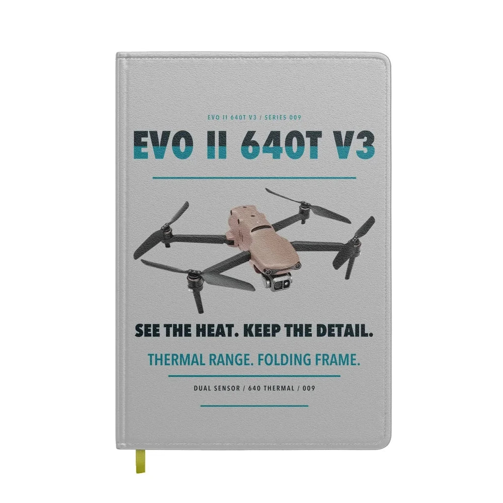 Autel EVO II Dual 640T V3 design on light gray notebook