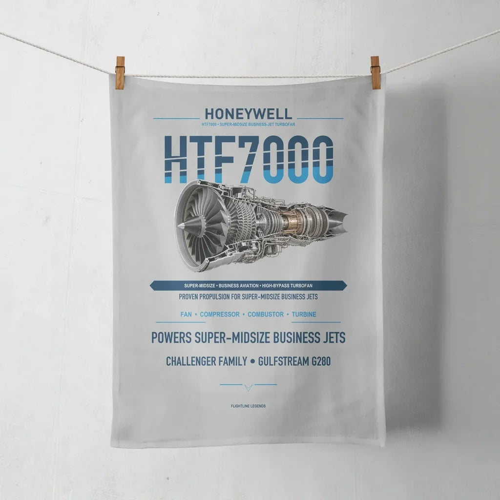 HTF7000 design on light gray towel