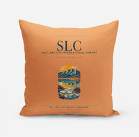Thumbnail for Salt Lake City International Airport (SLC) design on orange pillow
